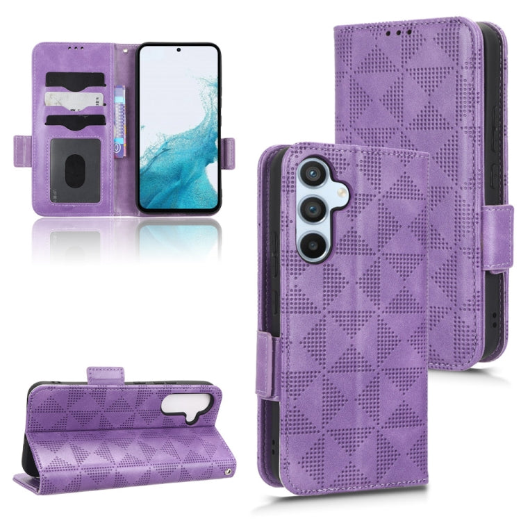 For Samsung Galaxy A54 5G Symmetrical Triangle Leather Phone Case