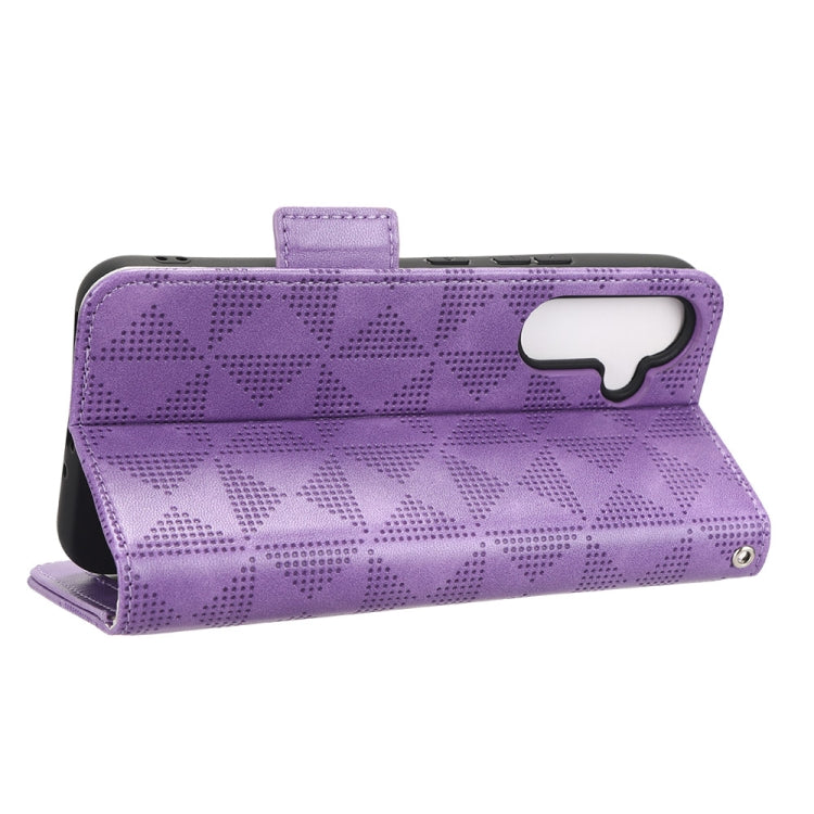 For Samsung Galaxy A54 5G Symmetrical Triangle Leather Phone Case