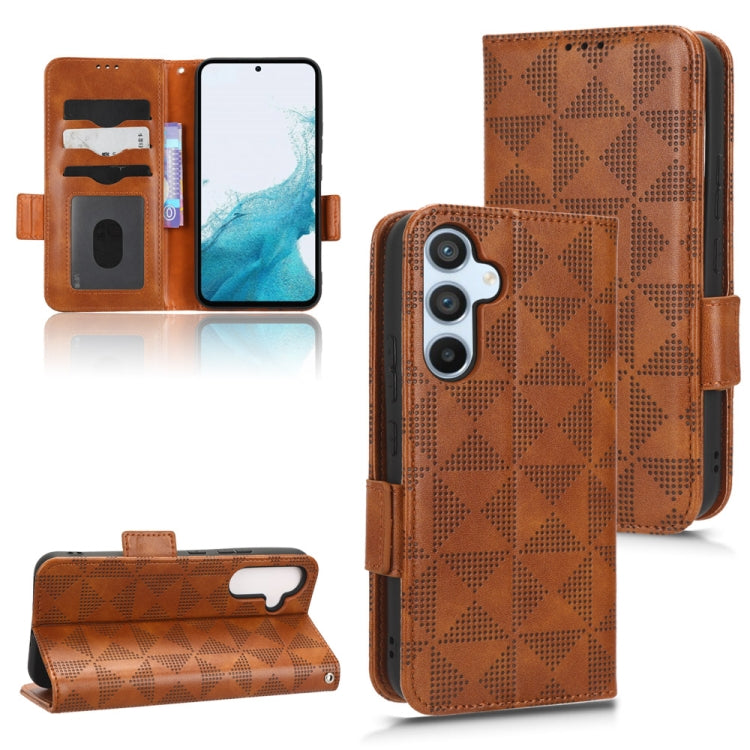 For Samsung Galaxy A54 5G Symmetrical Triangle Leather Phone Case