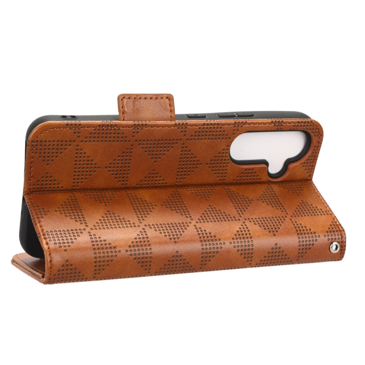 For Samsung Galaxy A54 5G Symmetrical Triangle Leather Phone Case