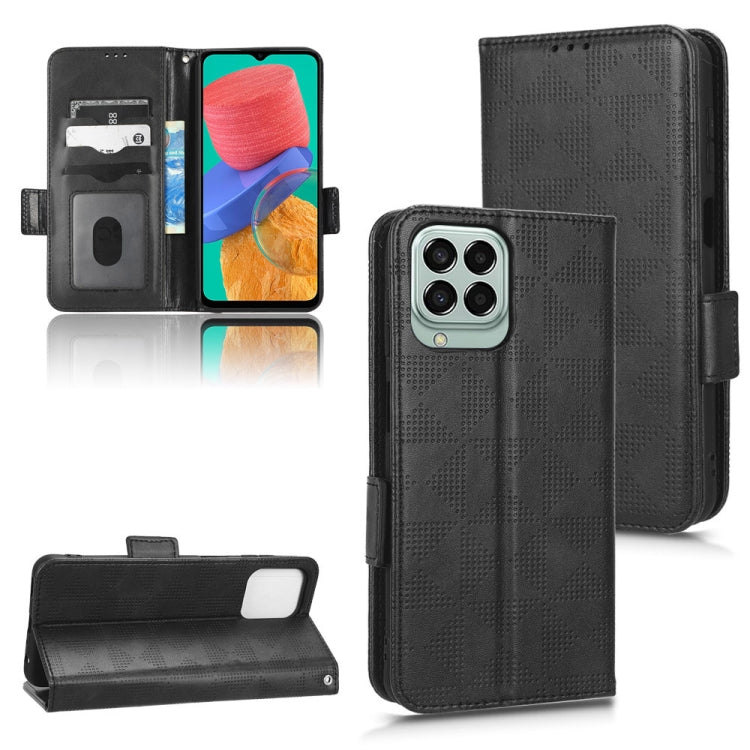 For Samsung Galaxy M33 5G Symmetrical Triangle Leather Phone Case