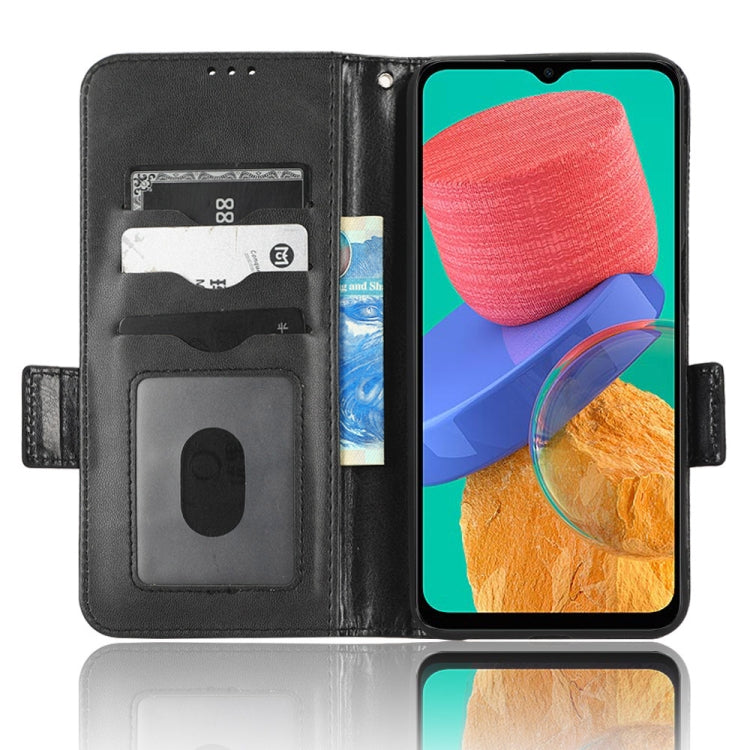 For Samsung Galaxy M33 5G Symmetrical Triangle Leather Phone Case