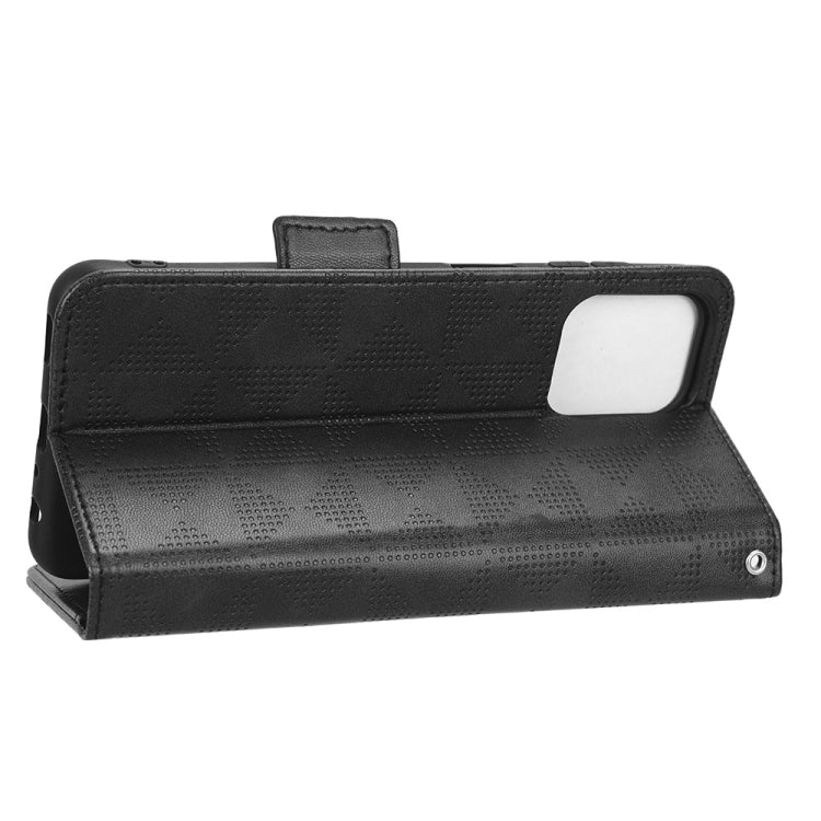For Samsung Galaxy M33 5G Symmetrical Triangle Leather Phone Case