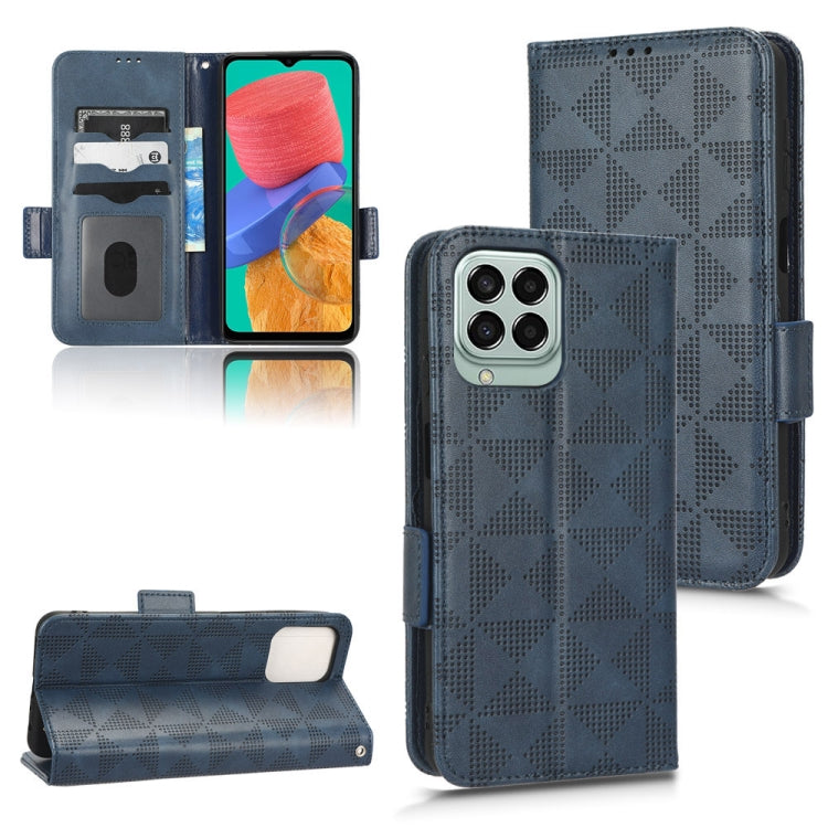 For Samsung Galaxy M33 5G Symmetrical Triangle Leather Phone Case