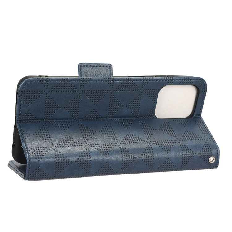 For Samsung Galaxy M33 5G Symmetrical Triangle Leather Phone Case