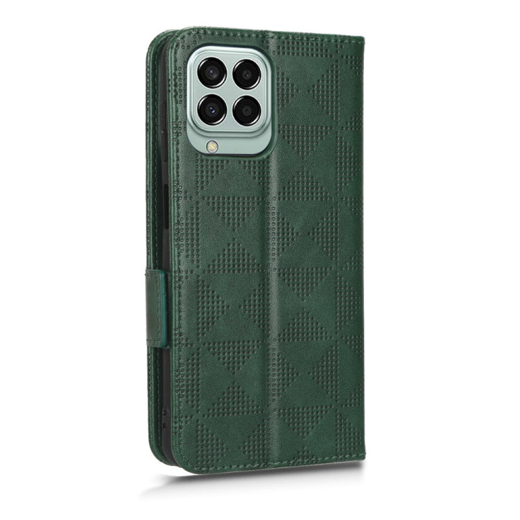 For Samsung Galaxy M33 5G Symmetrical Triangle Leather Phone Case