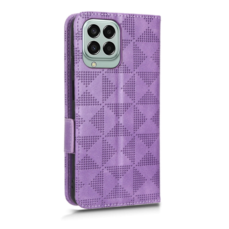 For Samsung Galaxy M33 5G Symmetrical Triangle Leather Phone Case