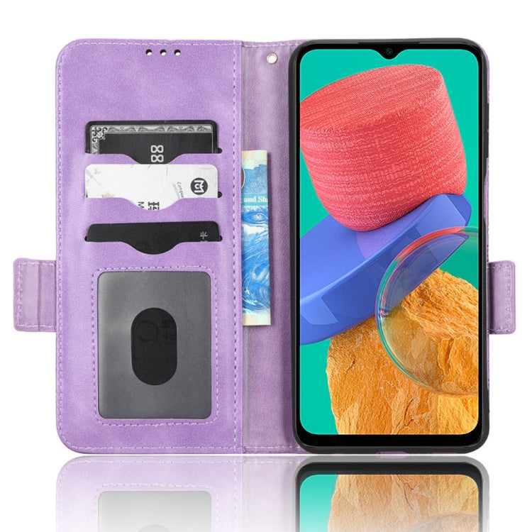 For Samsung Galaxy M33 5G Symmetrical Triangle Leather Phone Case