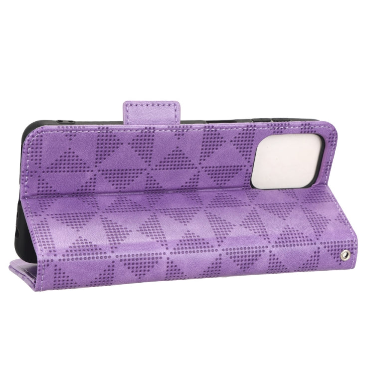For Samsung Galaxy M33 5G Symmetrical Triangle Leather Phone Case
