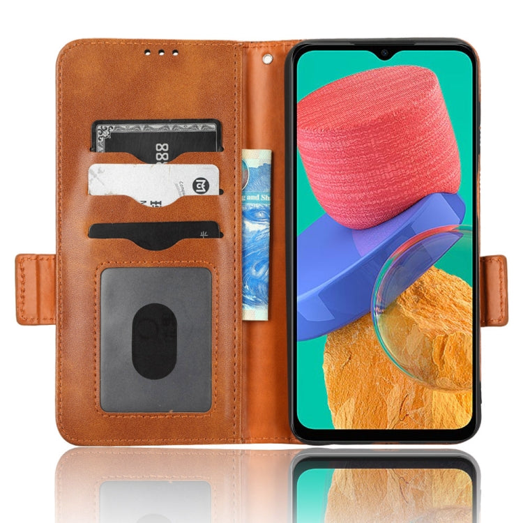 For Samsung Galaxy M33 5G Symmetrical Triangle Leather Phone Case