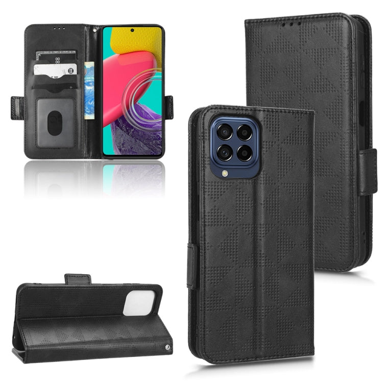 For Samsung Galaxy M53 5G Symmetrical Triangle Leather Phone Case