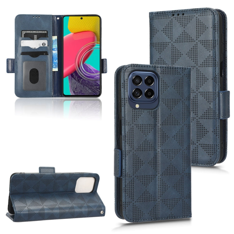 For Samsung Galaxy M53 5G Symmetrical Triangle Leather Phone Case