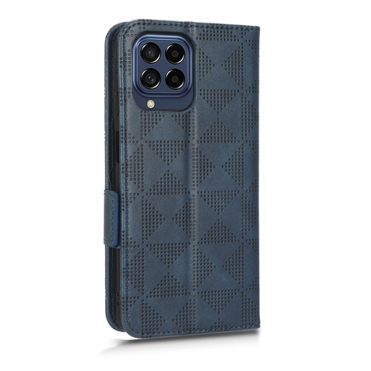 For Samsung Galaxy M53 5G Symmetrical Triangle Leather Phone Case