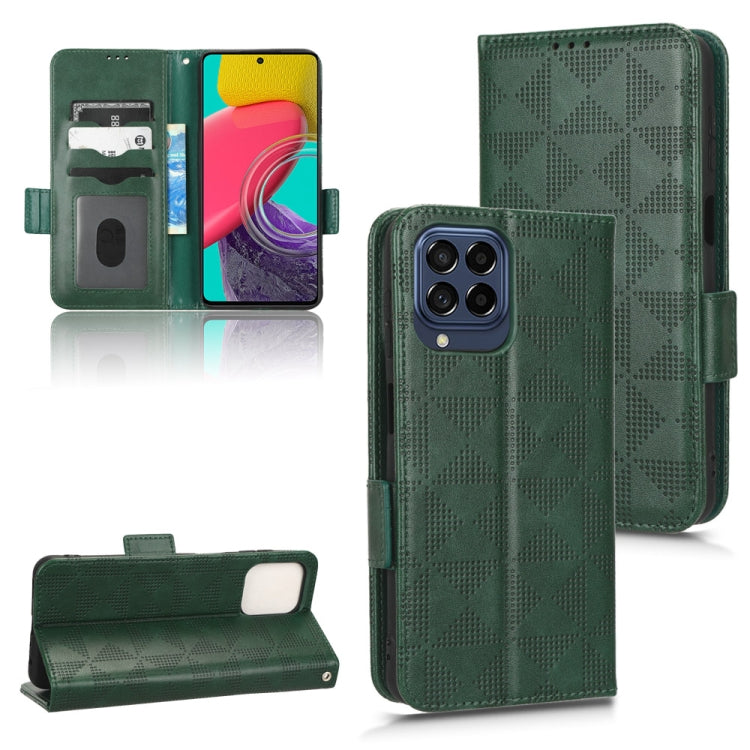 For Samsung Galaxy M53 5G Symmetrical Triangle Leather Phone Case
