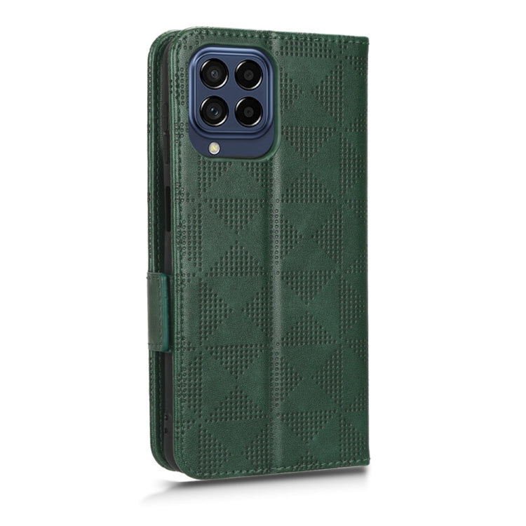 For Samsung Galaxy M53 5G Symmetrical Triangle Leather Phone Case