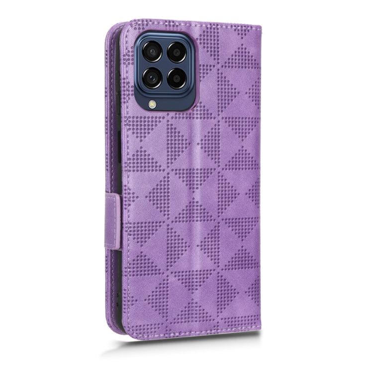 For Samsung Galaxy M53 5G Symmetrical Triangle Leather Phone Case