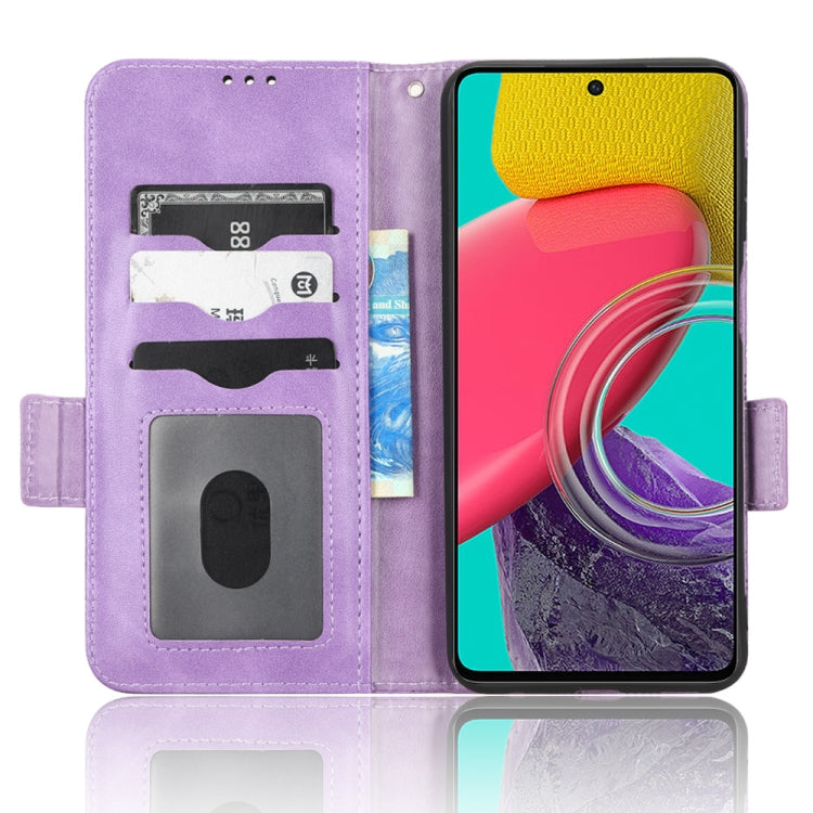 For Samsung Galaxy M53 5G Symmetrical Triangle Leather Phone Case