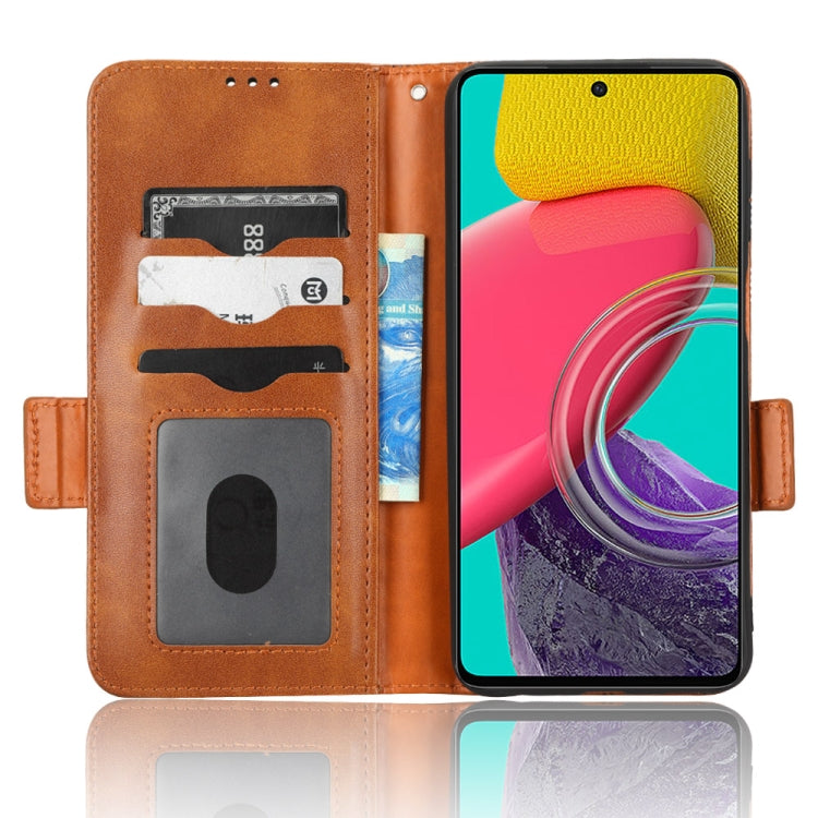 For Samsung Galaxy M53 5G Symmetrical Triangle Leather Phone Case