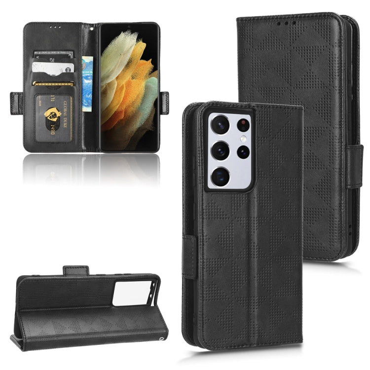 For Samsung Galaxy S21 Ultra 5G Symmetrical Triangle Leather Phone Case