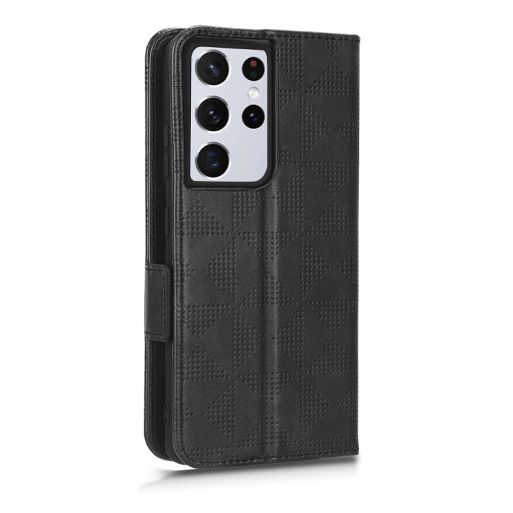 For Samsung Galaxy S21 Ultra 5G Symmetrical Triangle Leather Phone Case