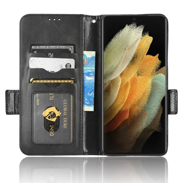 For Samsung Galaxy S21 Ultra 5G Symmetrical Triangle Leather Phone Case
