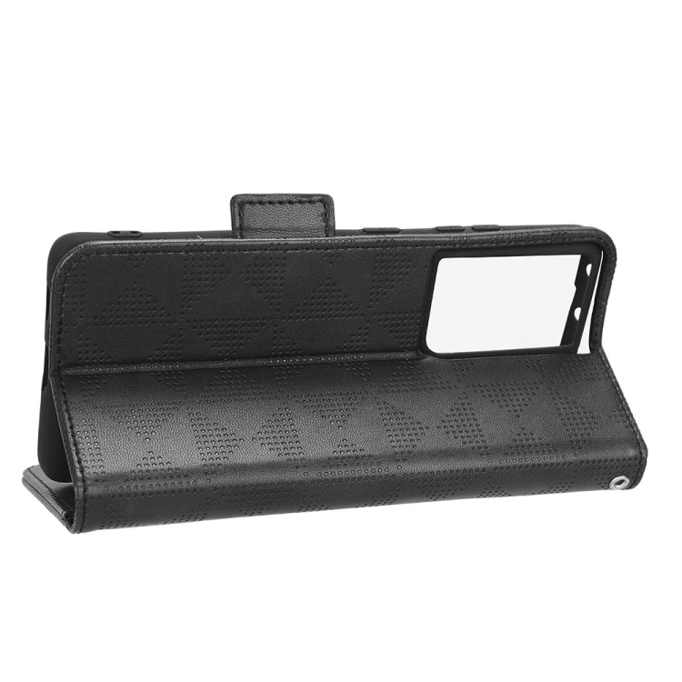 For Samsung Galaxy S21 Ultra 5G Symmetrical Triangle Leather Phone Case