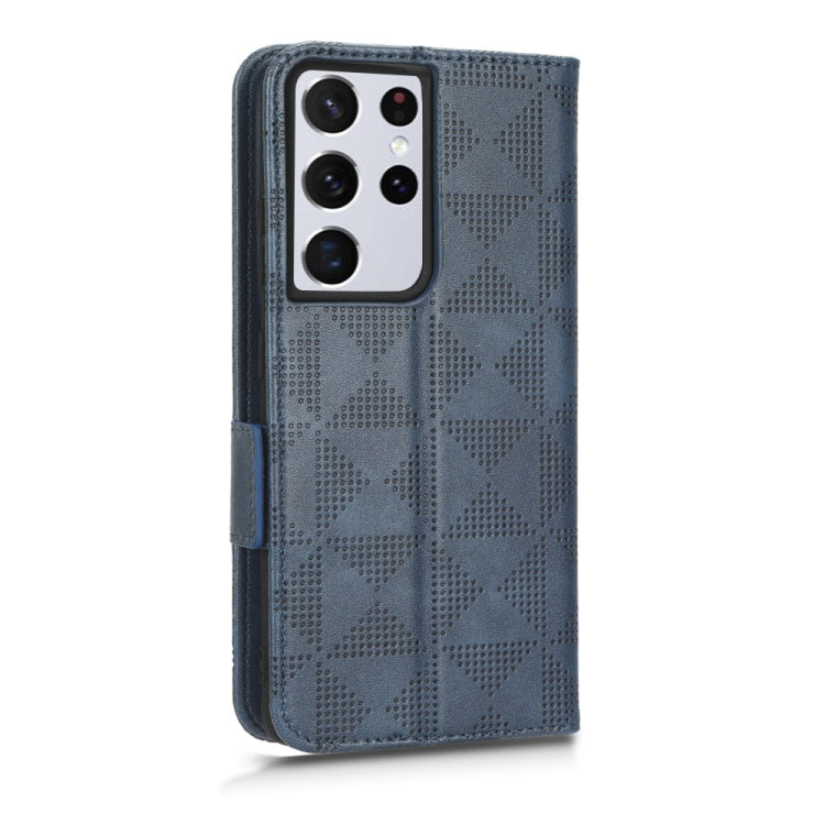 For Samsung Galaxy S21 Ultra 5G Symmetrical Triangle Leather Phone Case