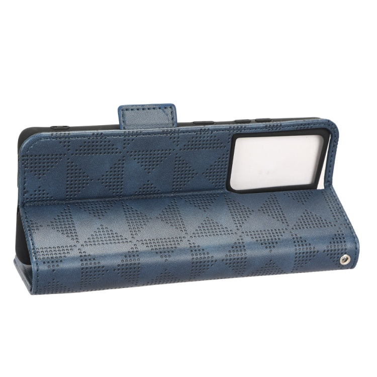 For Samsung Galaxy S21 Ultra 5G Symmetrical Triangle Leather Phone Case