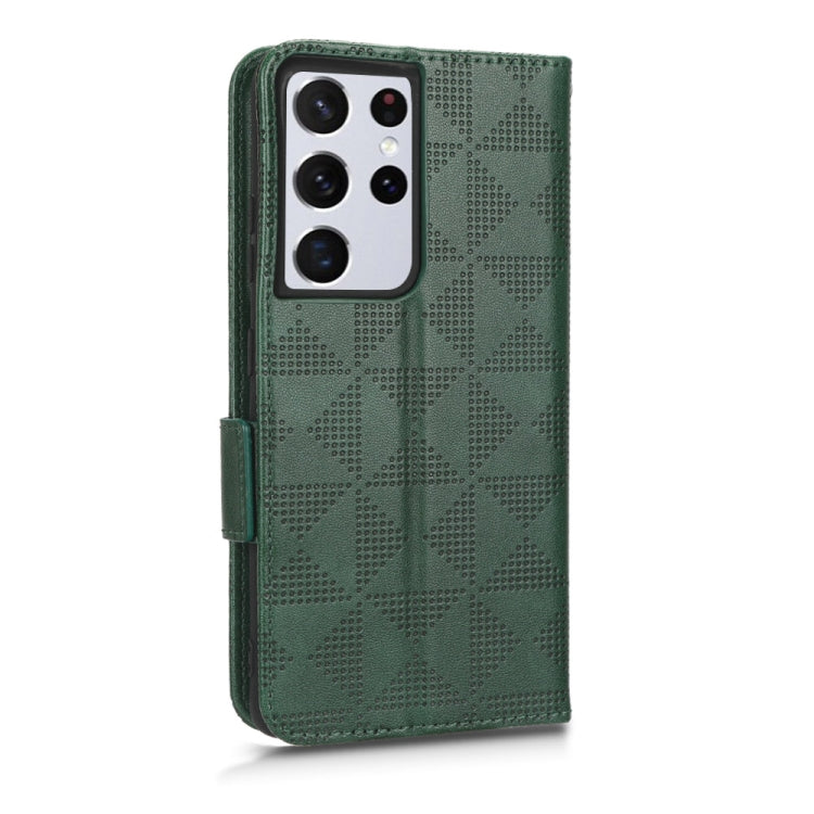 For Samsung Galaxy S21 Ultra 5G Symmetrical Triangle Leather Phone Case