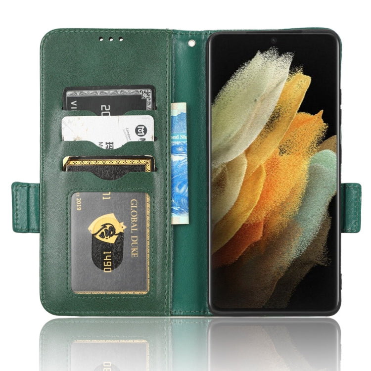 For Samsung Galaxy S21 Ultra 5G Symmetrical Triangle Leather Phone Case
