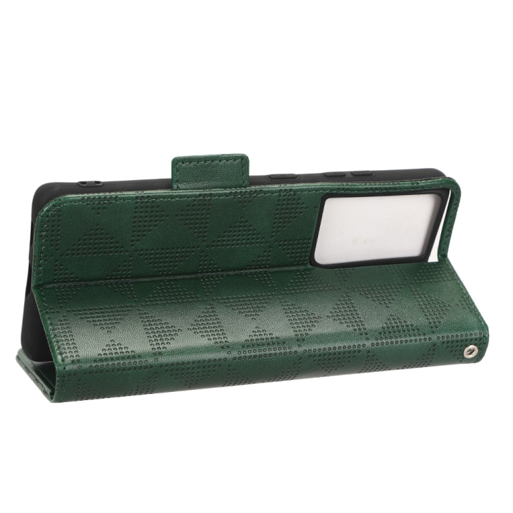 For Samsung Galaxy S21 Ultra 5G Symmetrical Triangle Leather Phone Case