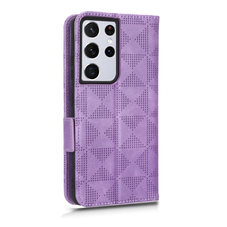 For Samsung Galaxy S21 Ultra 5G Symmetrical Triangle Leather Phone Case
