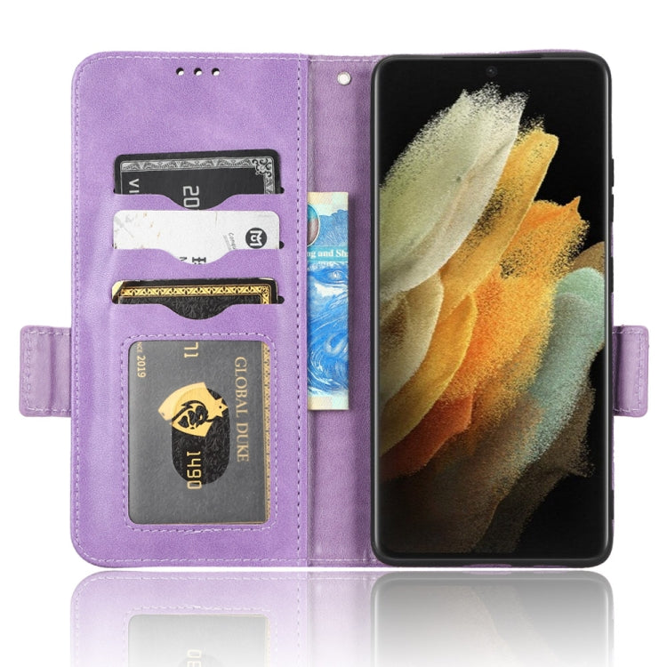 For Samsung Galaxy S21 Ultra 5G Symmetrical Triangle Leather Phone Case