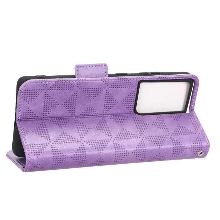 For Samsung Galaxy S21 Ultra 5G Symmetrical Triangle Leather Phone Case