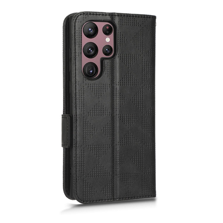 For Samsung Galaxy S22 Ultra 5G Symmetrical Triangle Leather Phone Case