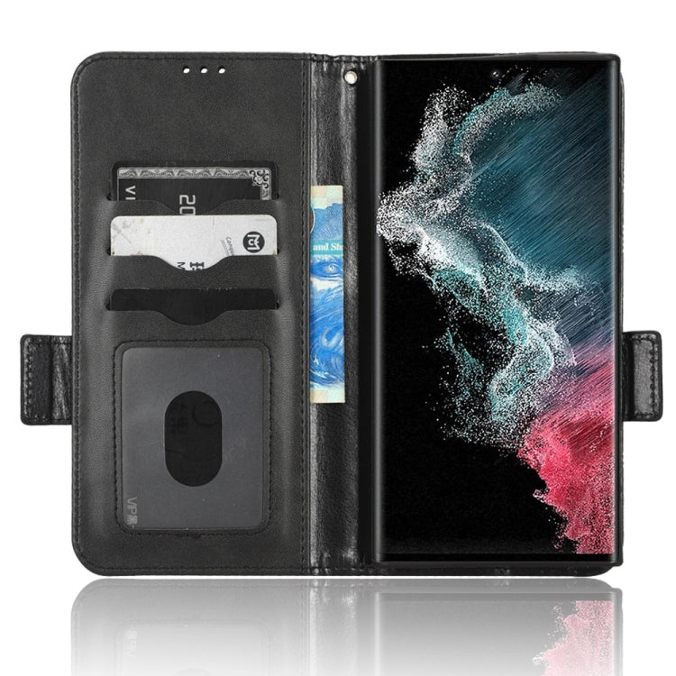 For Samsung Galaxy S22 Ultra 5G Symmetrical Triangle Leather Phone Case