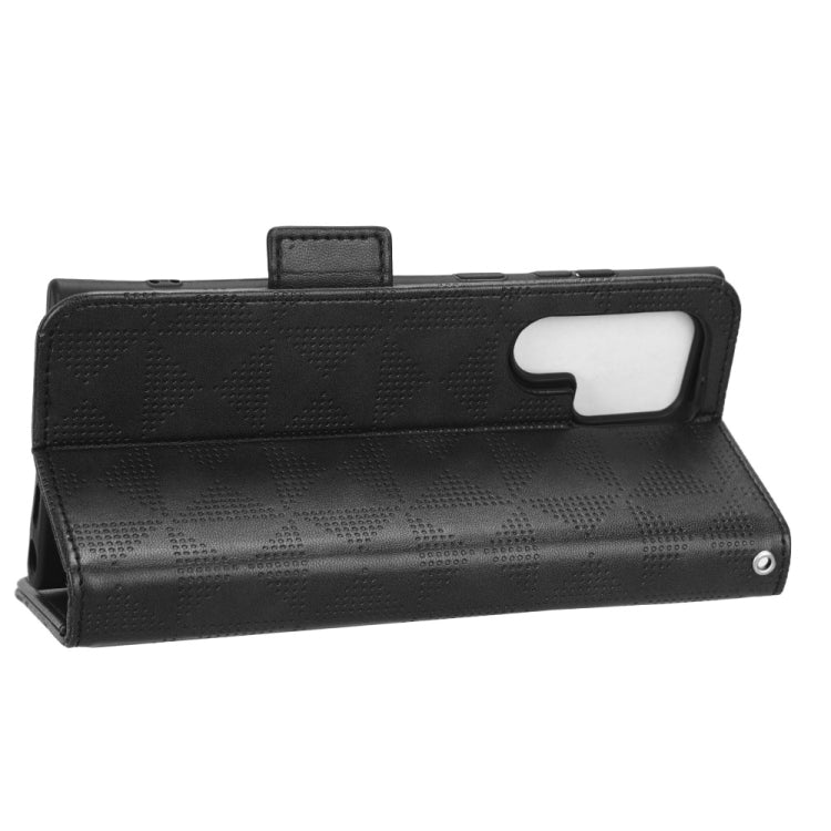 For Samsung Galaxy S22 Ultra 5G Symmetrical Triangle Leather Phone Case