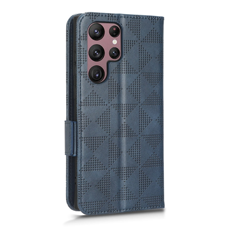 For Samsung Galaxy S22 Ultra 5G Symmetrical Triangle Leather Phone Case