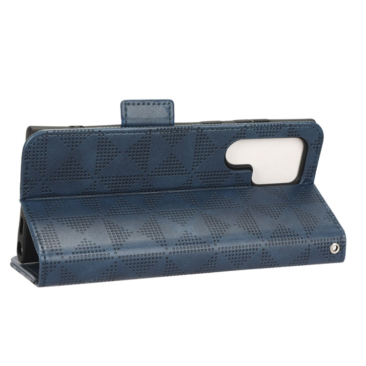 For Samsung Galaxy S22 Ultra 5G Symmetrical Triangle Leather Phone Case