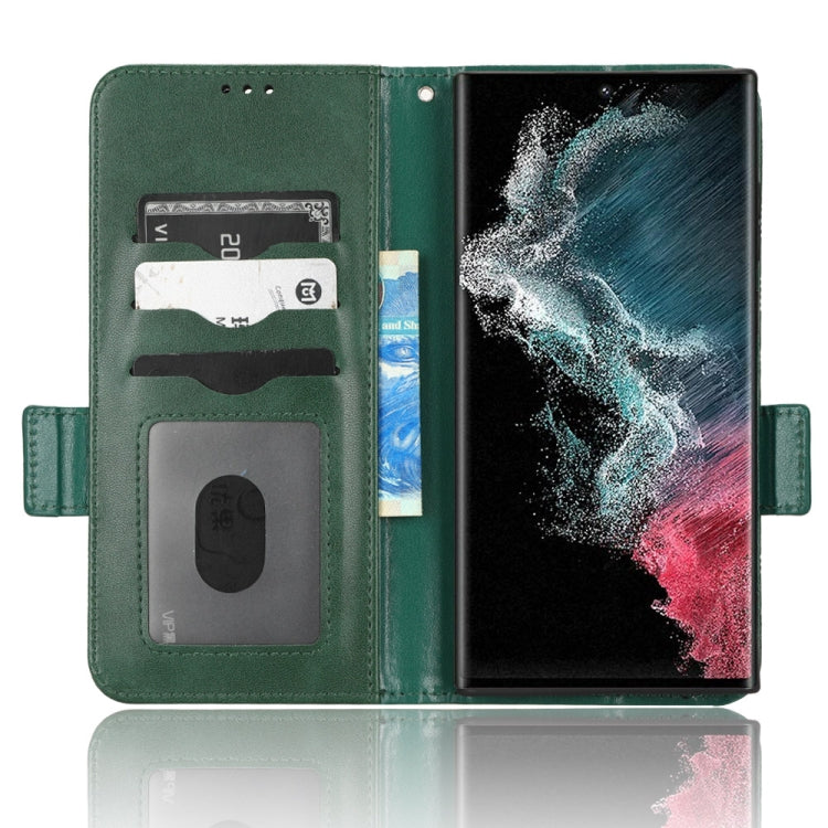 For Samsung Galaxy S22 Ultra 5G Symmetrical Triangle Leather Phone Case