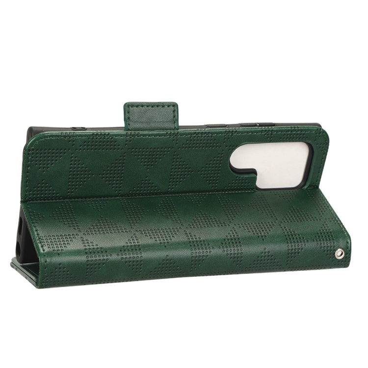 For Samsung Galaxy S22 Ultra 5G Symmetrical Triangle Leather Phone Case