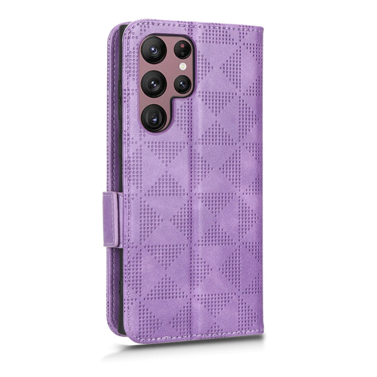 For Samsung Galaxy S22 Ultra 5G Symmetrical Triangle Leather Phone Case
