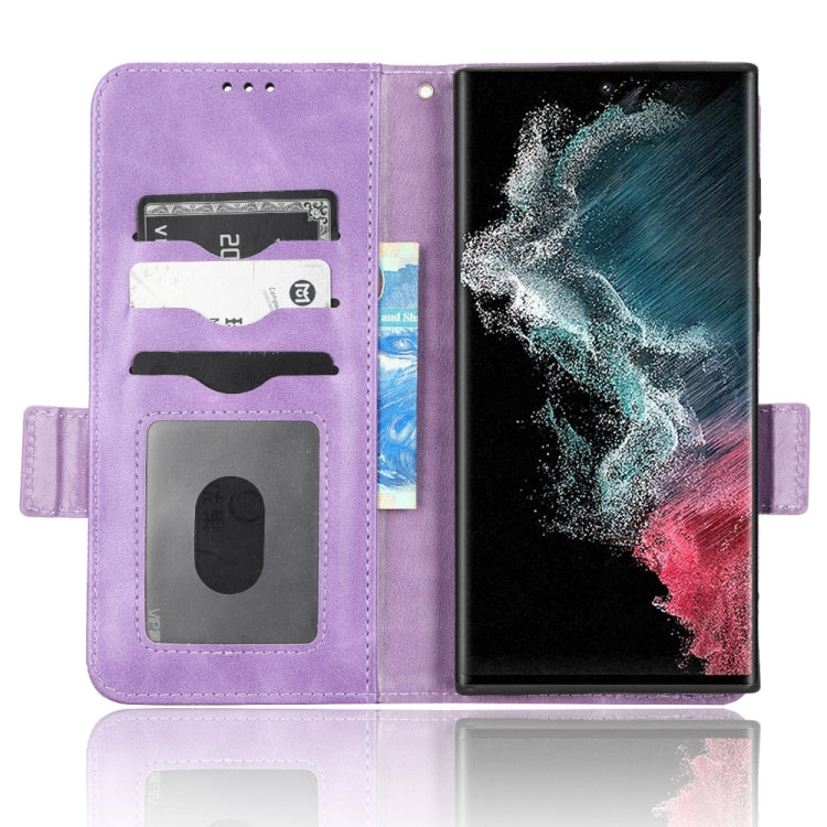For Samsung Galaxy S22 Ultra 5G Symmetrical Triangle Leather Phone Case