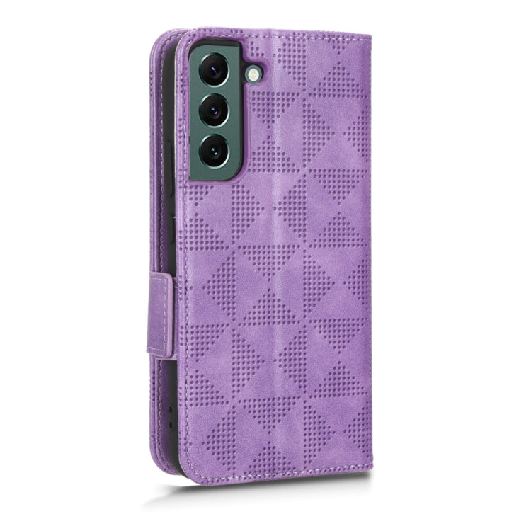 For Samsung Galaxy S22 5G Symmetrical Triangle Leather Phone Case