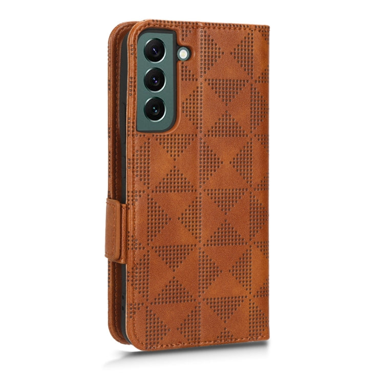For Samsung Galaxy S22 5G Symmetrical Triangle Leather Phone Case