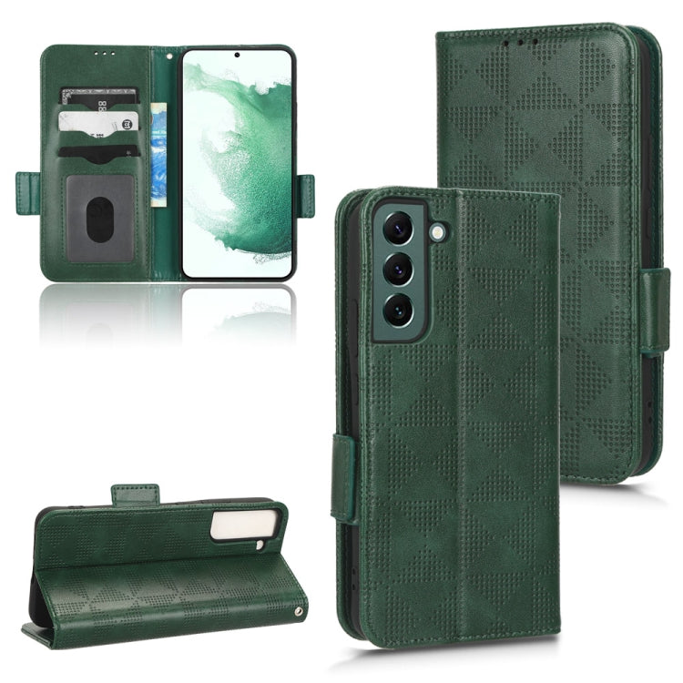 For Samsung Galaxy S22+ 5G Symmetrical Triangle Leather Phone Case