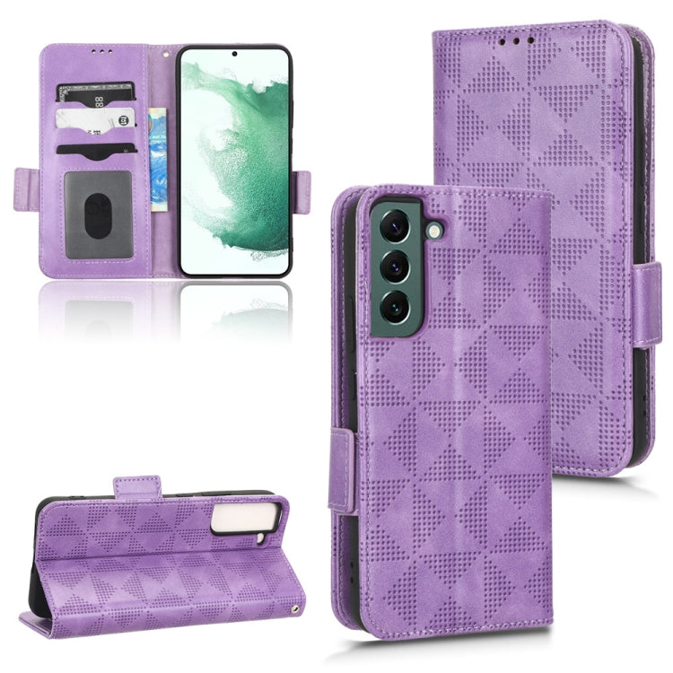 For Samsung Galaxy S22+ 5G Symmetrical Triangle Leather Phone Case
