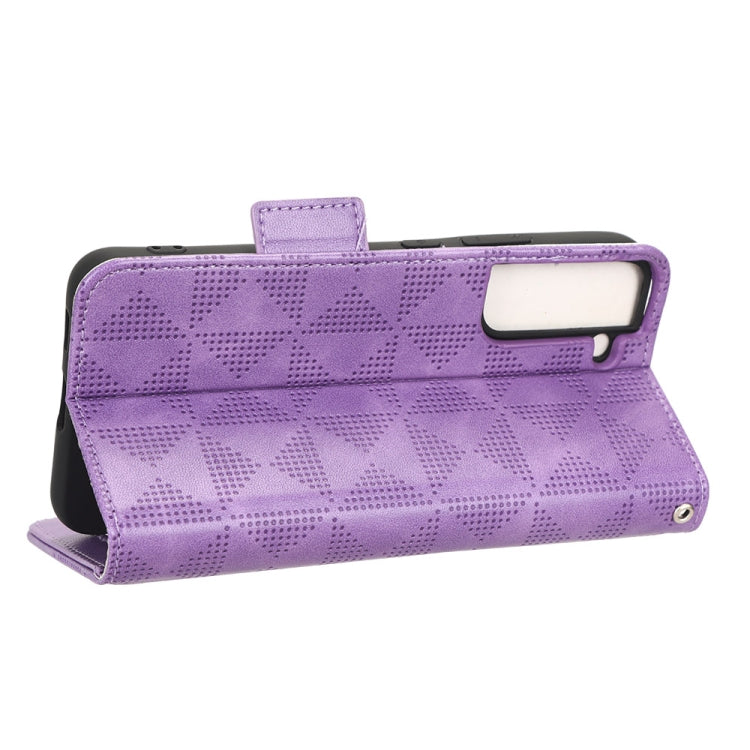 For Samsung Galaxy S22+ 5G Symmetrical Triangle Leather Phone Case