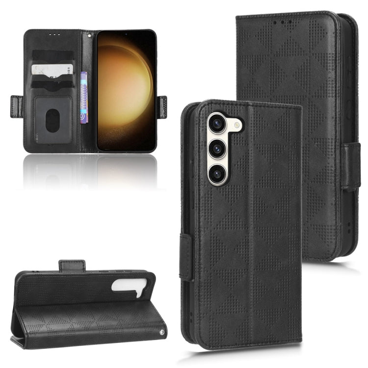 For Samsung Galaxy S23+ 5G Symmetrical Triangle Leather Phone Case