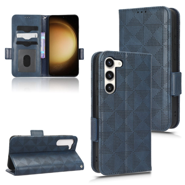 For Samsung Galaxy S23+ 5G Symmetrical Triangle Leather Phone Case
